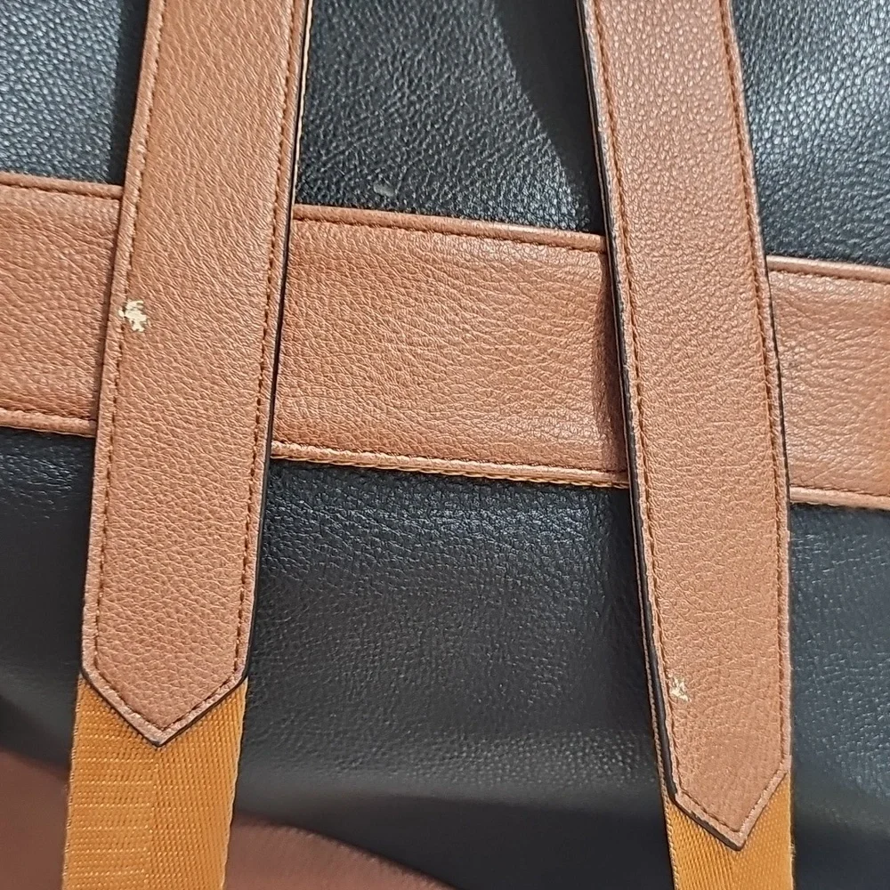 Two-Tone Black and Brown Backpack